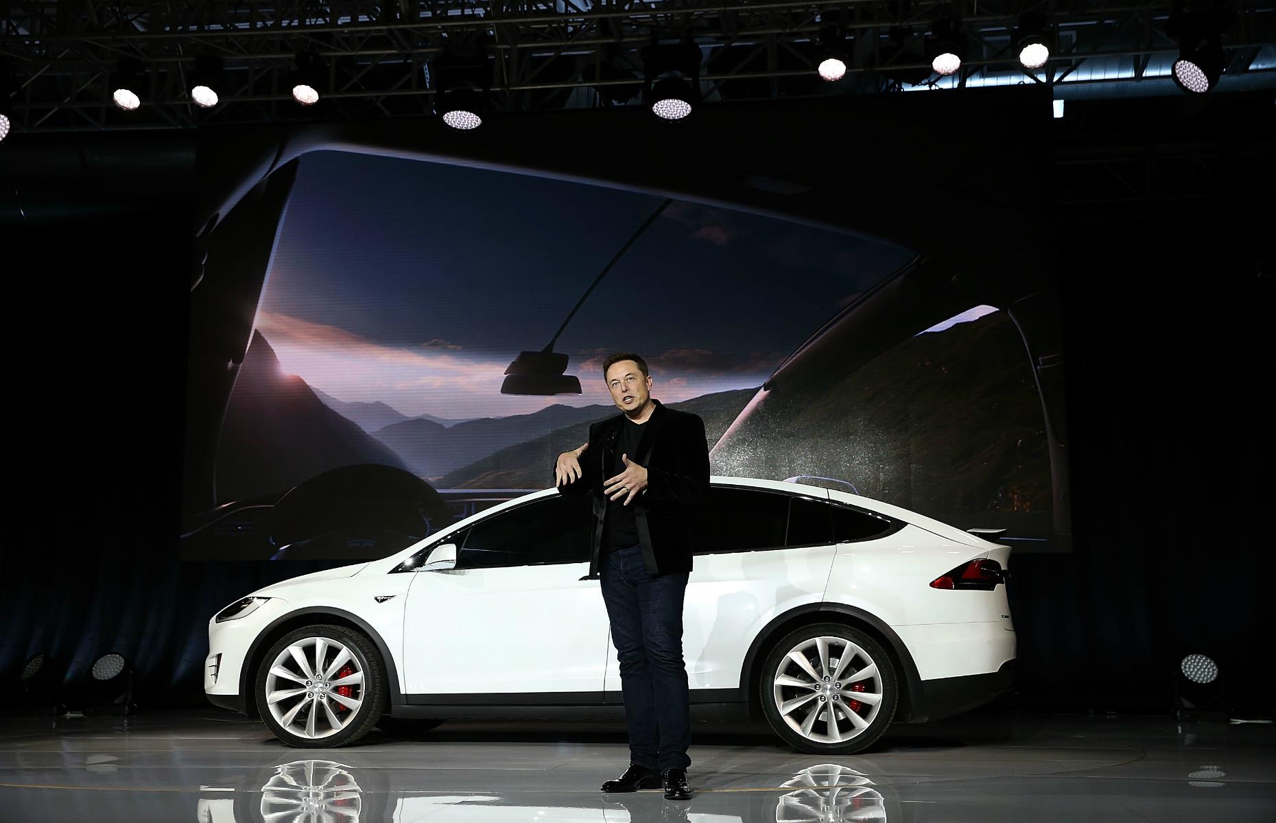 Tesla CEO Elon Musk at the Crossover launch 
